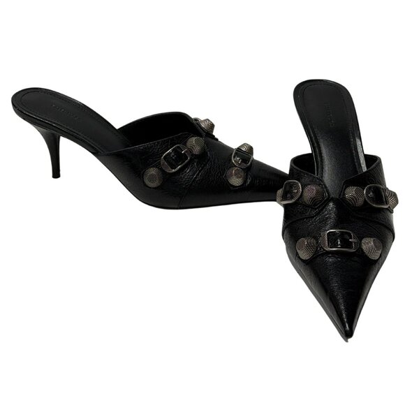 $1290 Balenciaga black silver studded mules size 8/38 - Picture 4 of 6